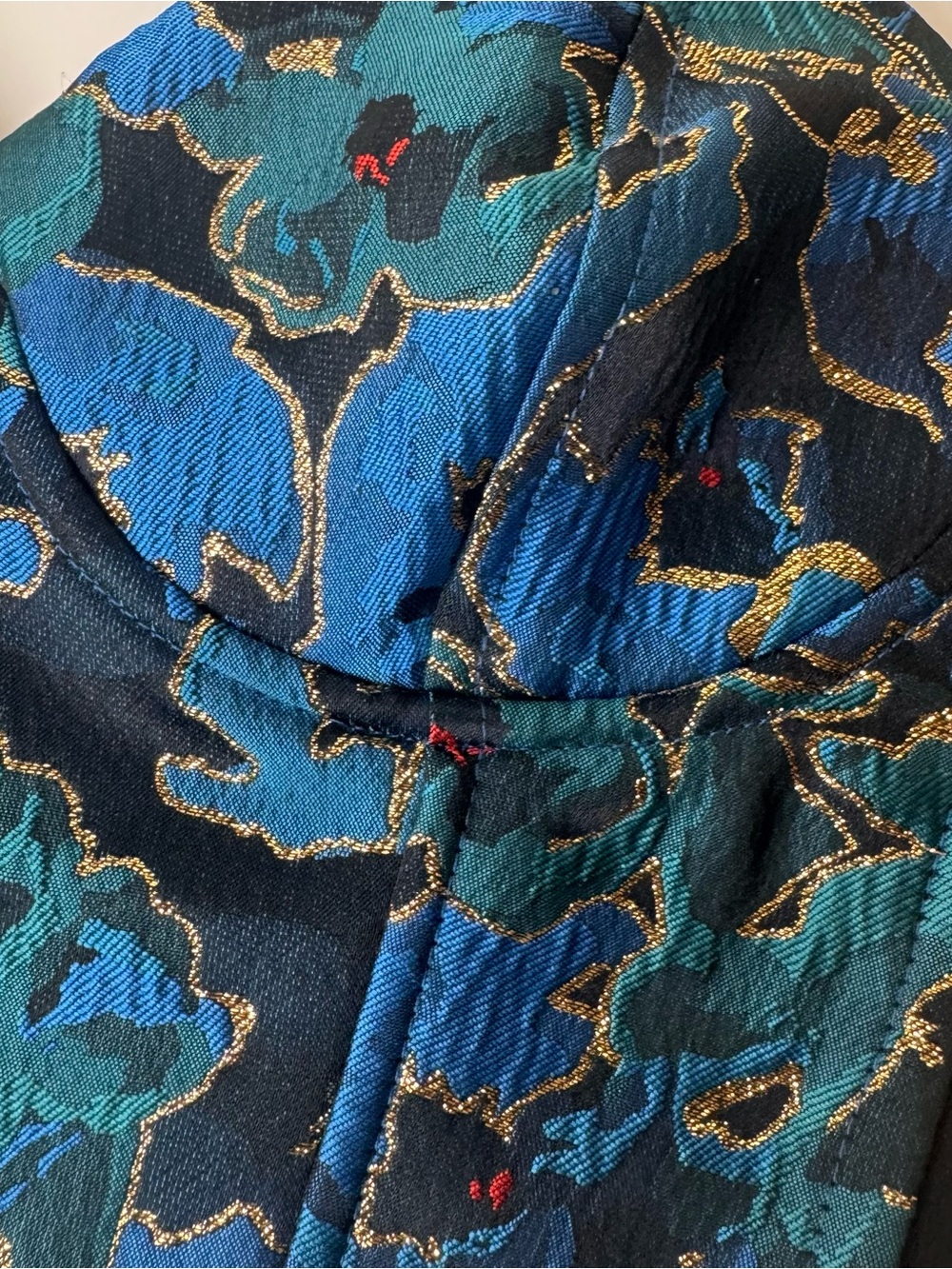ZARA Y2K Jacquard Corset Bustier Crop Top Blue Gold Size: S - Picture 3 of 8